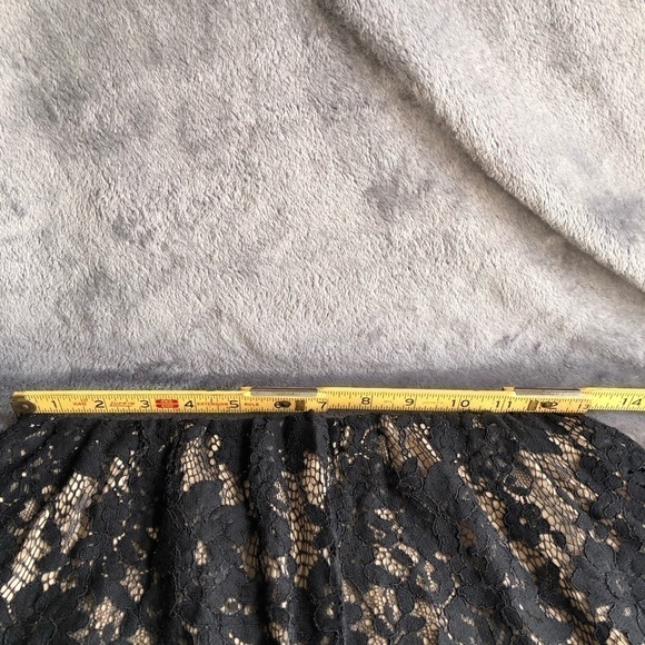 𝅺APT‎ 9 Floral black lace print with cream lining skirt size small #s1130 - Picture 4 of 7